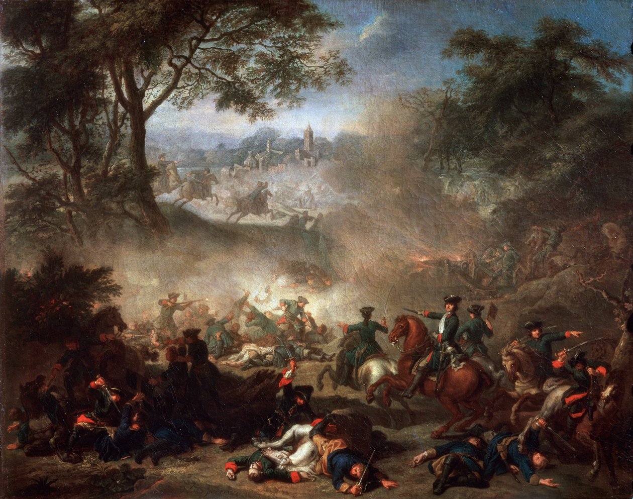 Slaget ved Lesnaya, 1717. av Jean Marc Nattier