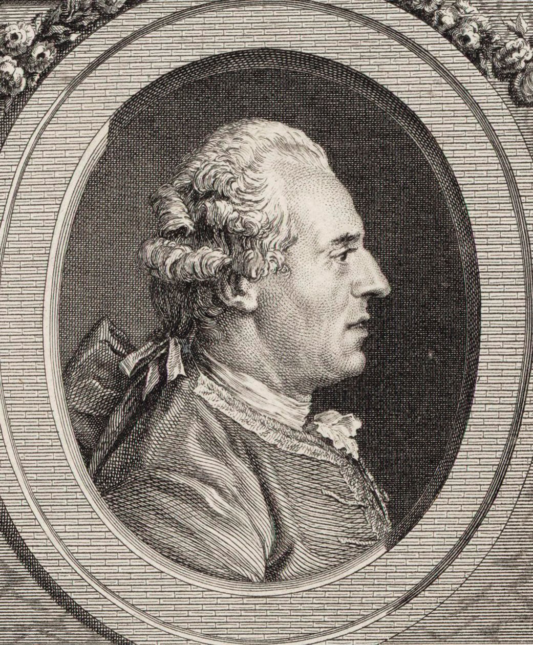 Portrett av fiolinisten og komponisten Jean Joseph Cassanéa de Mondonville 1711-1772. av Jean Marie Delatre