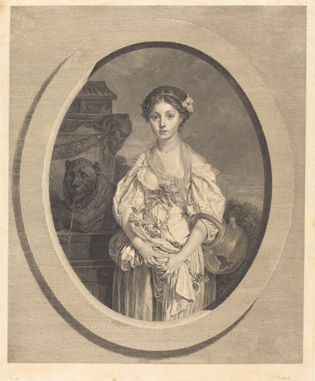 Den ødelagte kannen av Jean Massard after Jean Baptiste Greuze