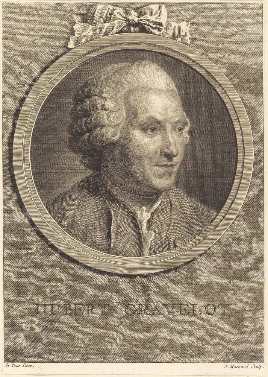 Hubert Gravelot av Jean Massard after Maurice Quentin de La Tour