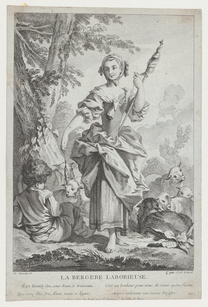 La Bergere Laborieuse, 1700-tallet. av Jean Michel Liotard