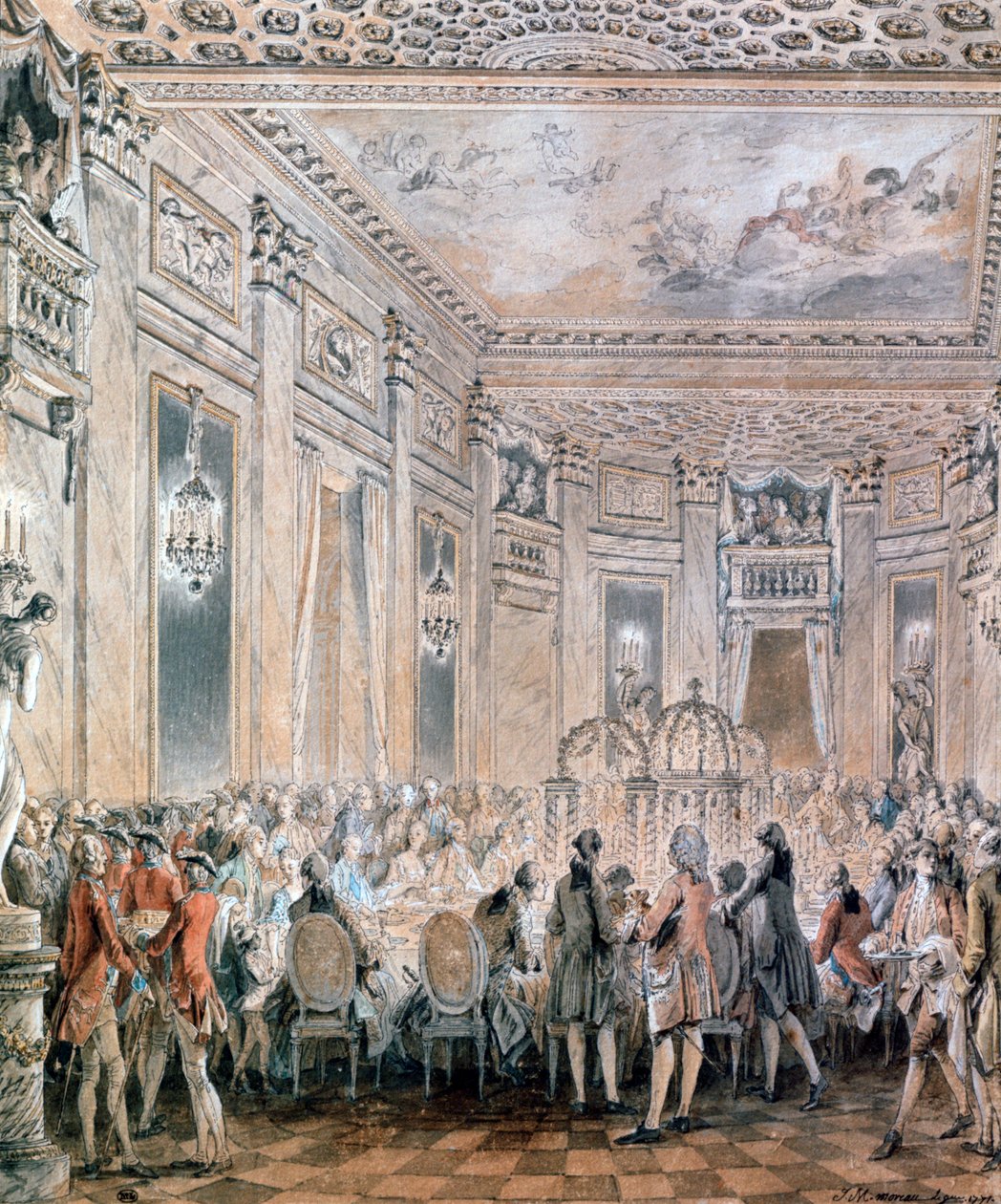 Fest på Louveciennes, 1771 av Jean Michel the Younger Moreau