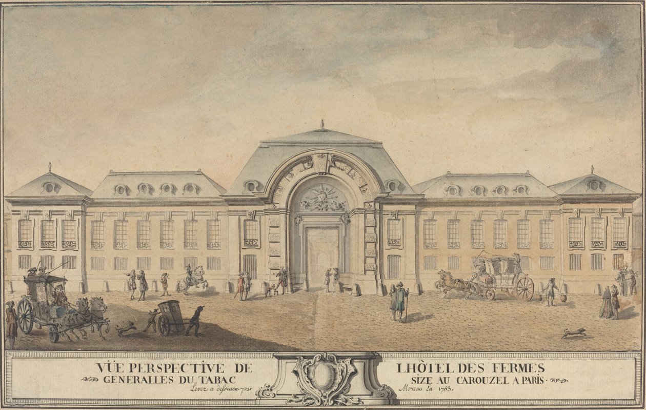 Utsikt over Hôtel des Fermes Générales du Tabac av Jean Michel Moreau
