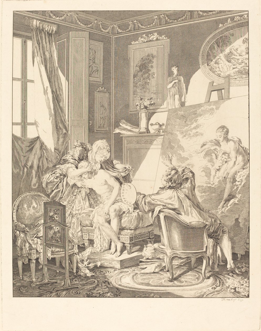 Den ærlige modellen av Jean Michel Moreau after Pierre Antoine Baudouin