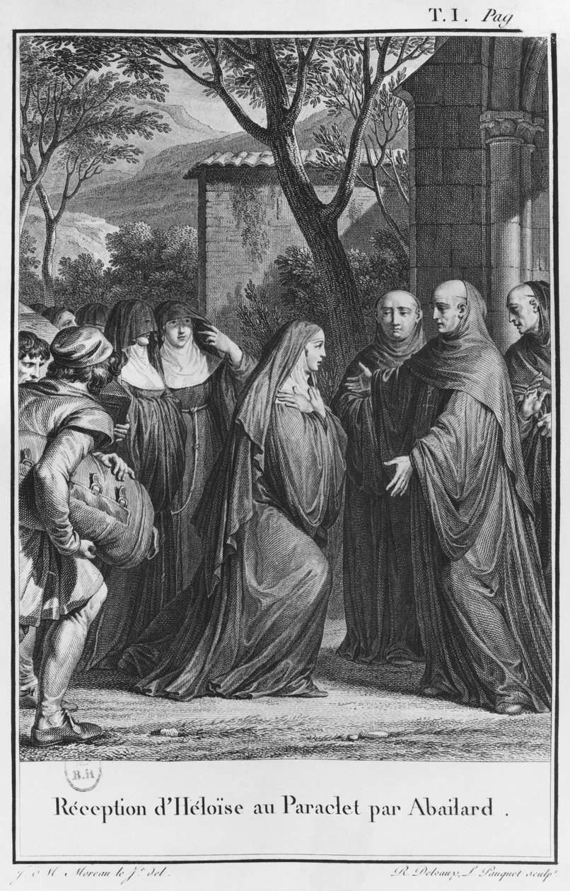 Abelard ønsker Heloise velkommen ved Paraclete, illustrasjon fra 