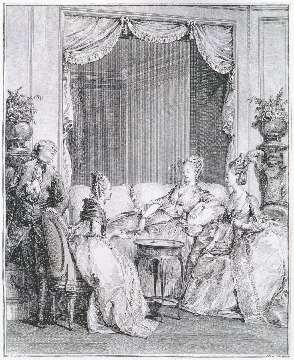 Frykt ikke, min gode venn, gravert av I.S. Helman (1743–1809) av Jean Michel the Younger Moreau