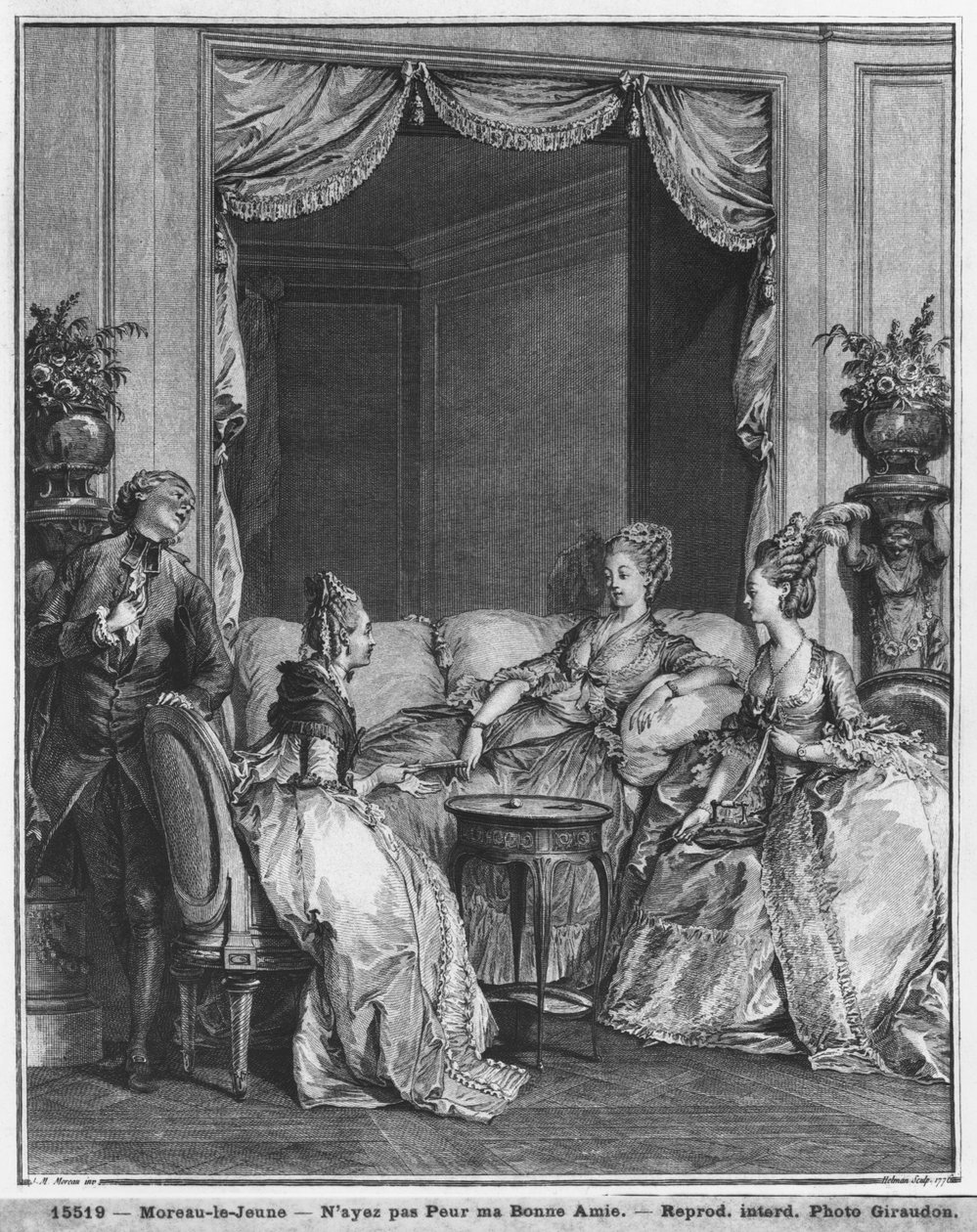Frykt ikke min gode venn, gravert av Isidore Stanislas Helman (1749-1809) 1776 av Jean Michel the Younger Moreau