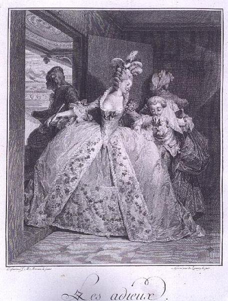 The Farewell, gravert av Robert Delaunay (1749-1814) av Jean Michel the Younger (after) Moreau