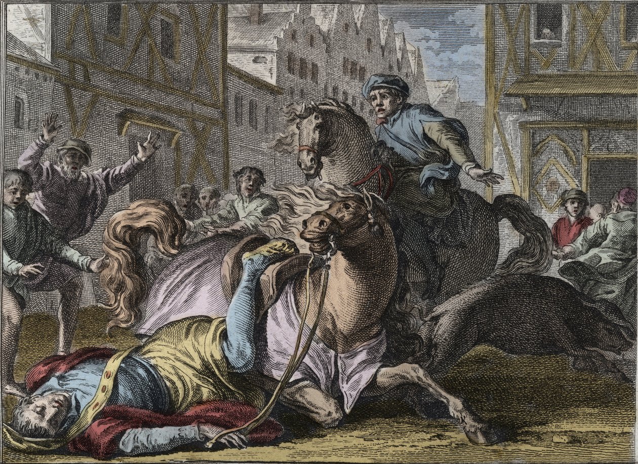 Philippe av Frankrike (1116-1131) døde, Paris av Jean Michel the Younger Moreau