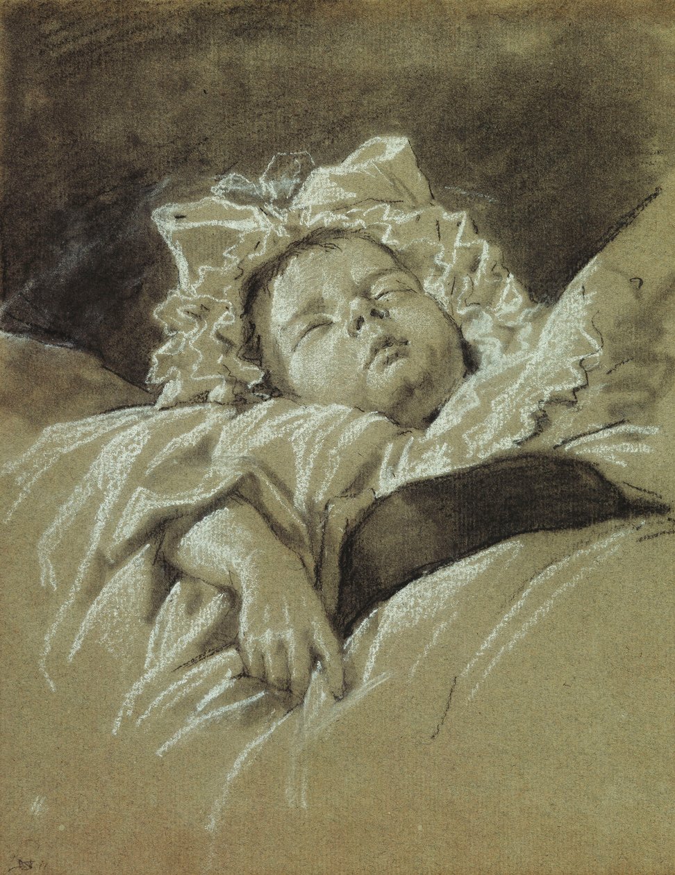 Hodet til et sovende barn, av Jean Michel the Younger Moreau
