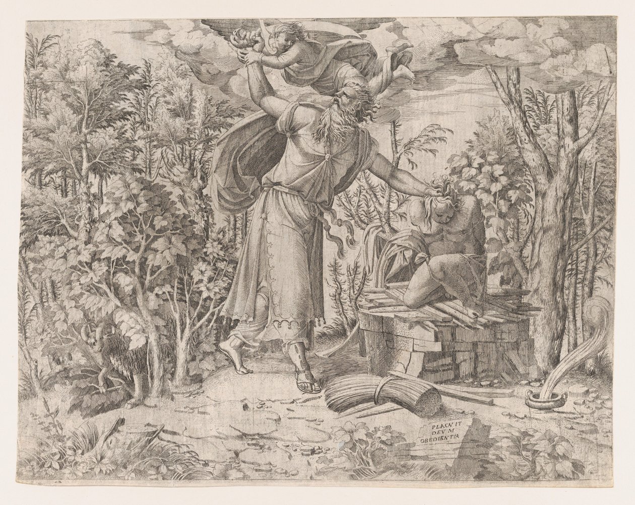 Abraham ofret Isak, 1535-55. av Jean Mignon