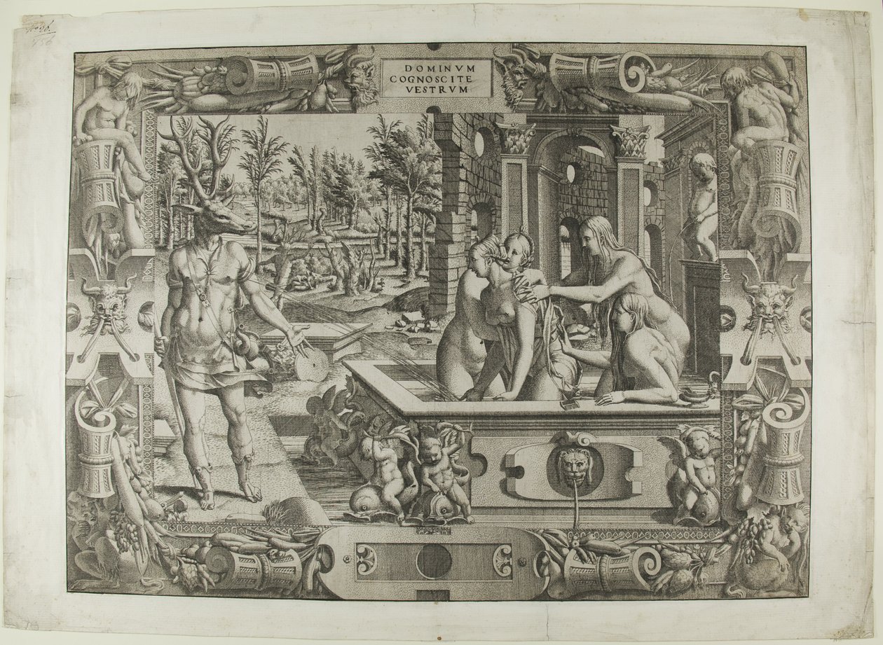 Diana og Actaeon (metamorfosen til Acteon) av Jean Mignon