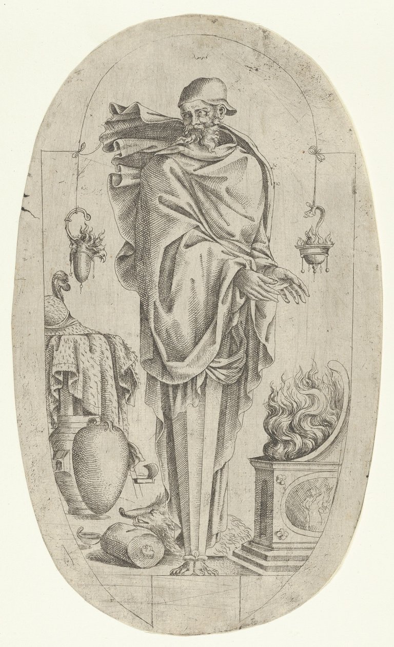 Term i form av en gammel mann som varmer hendene, 1535-55. av Jean Mignon