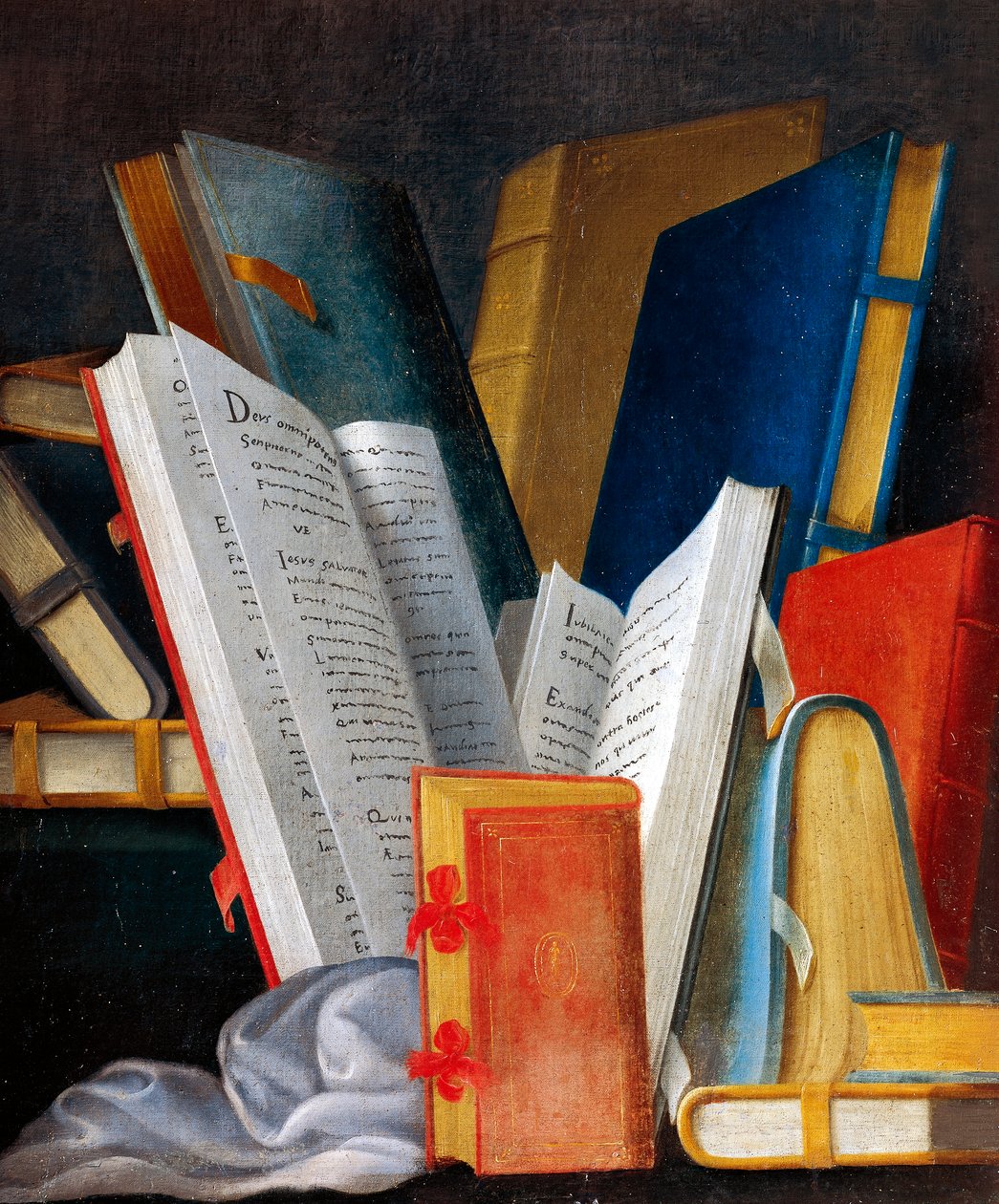 Allegory of Literature and Reading, panel malt av Jean Mosnier (1600-1656). Beauregard Castle, Loir-et-Cher, Frankrike. Detalj. av Jean Monier or Mosnier