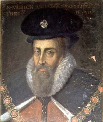 Portrett av Robert Cecil (ca. 1563-1612) 1. jarl av Salisbury og 1. Viscount Cranborne (olje på panel) av Jean Monier or Mosnier