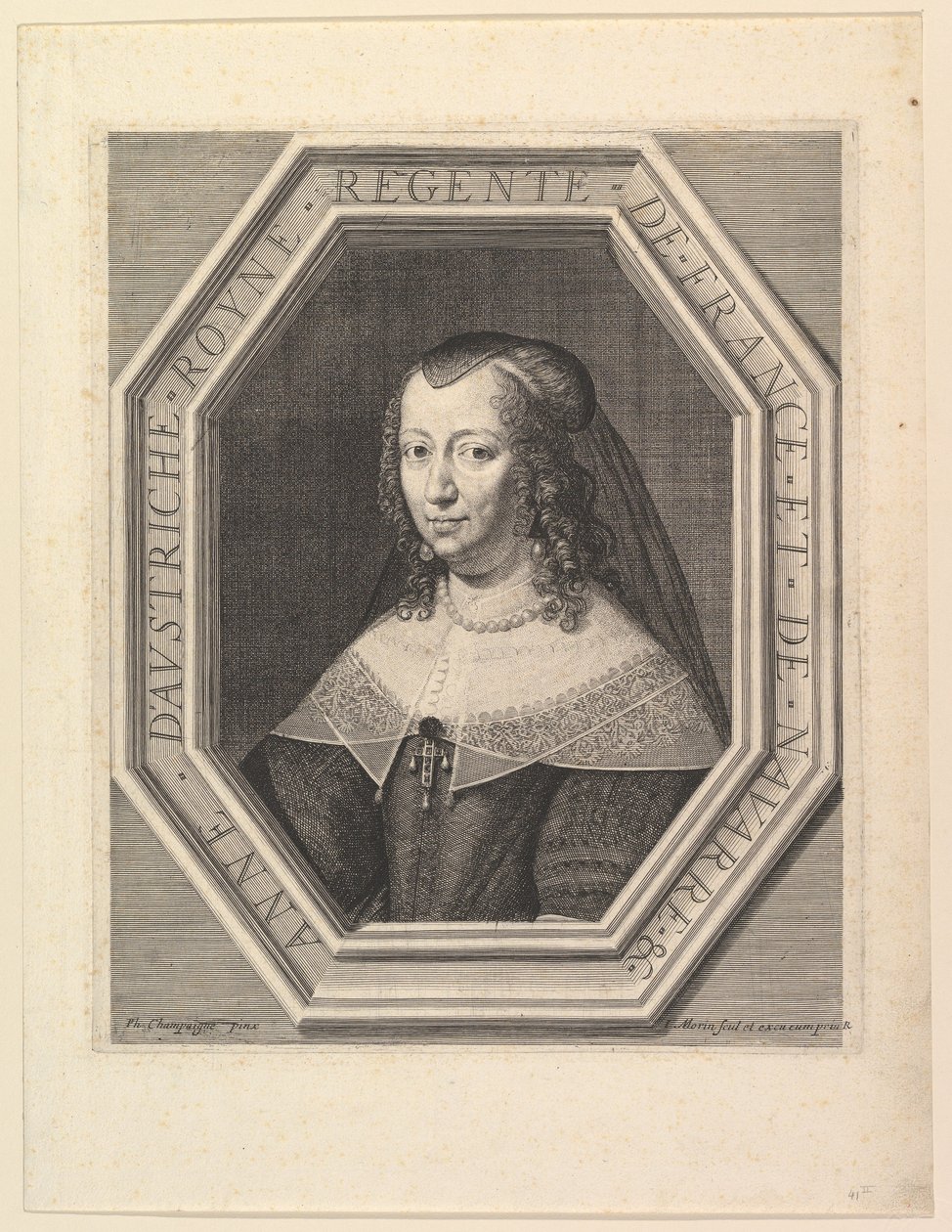 Anne av Østerrike, dronning av Frankrike, i rettssorg. av Jean Morin