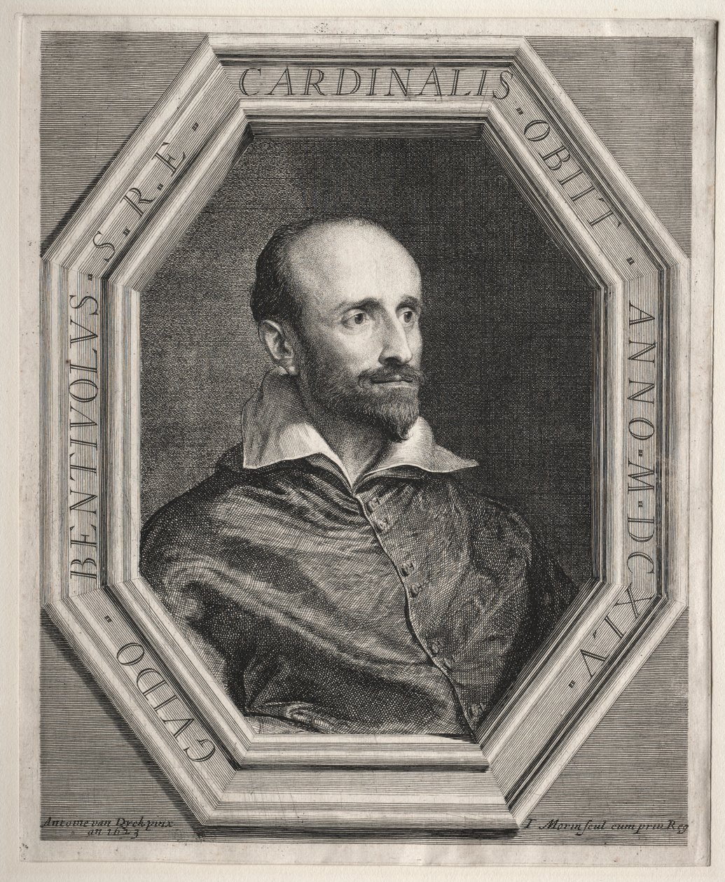 Kardinal Guido Bentivoglio, pavelig nuntius ved hoffet til Ludvig XIII av Jean Morin