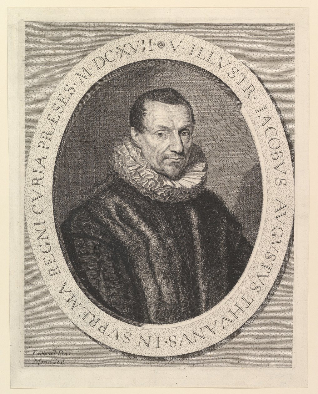 Jacques-Auguste de Thou, første president i parlamentet. av Jean Morin