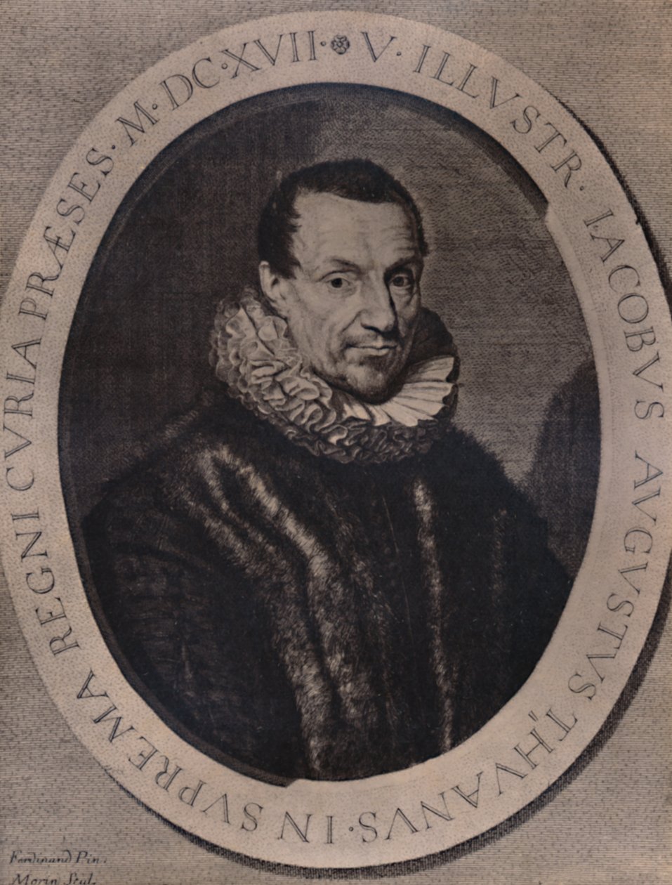 Jacques Auguste de Thou, fransk historiker og boksamler, 1600-tallet 1894 av Jean Morin