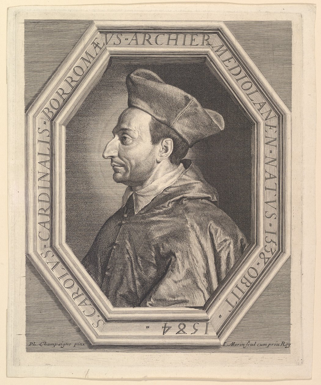 Saint Charles Borromeo, kardinal og erkebiskop av Milano. av Jean Morin