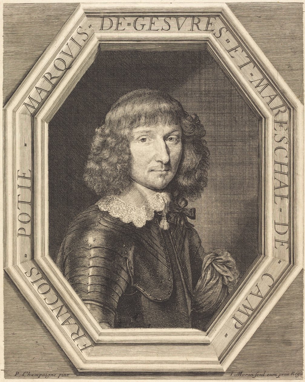 Francois Potier, markis av Gesvres av Jean Morin after Philippe de Champaigne