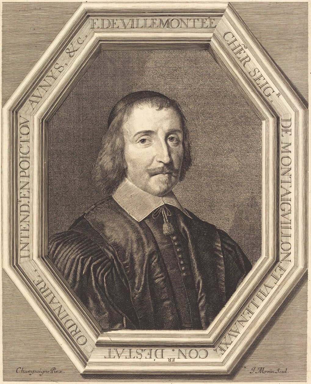Francois de Villemontée av Jean Morin after Philippe de Champaigne