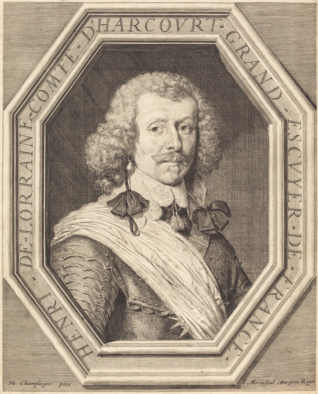 Henry av Lorraine, grev av Harcourt av Jean Morin after Philippe de Champaigne