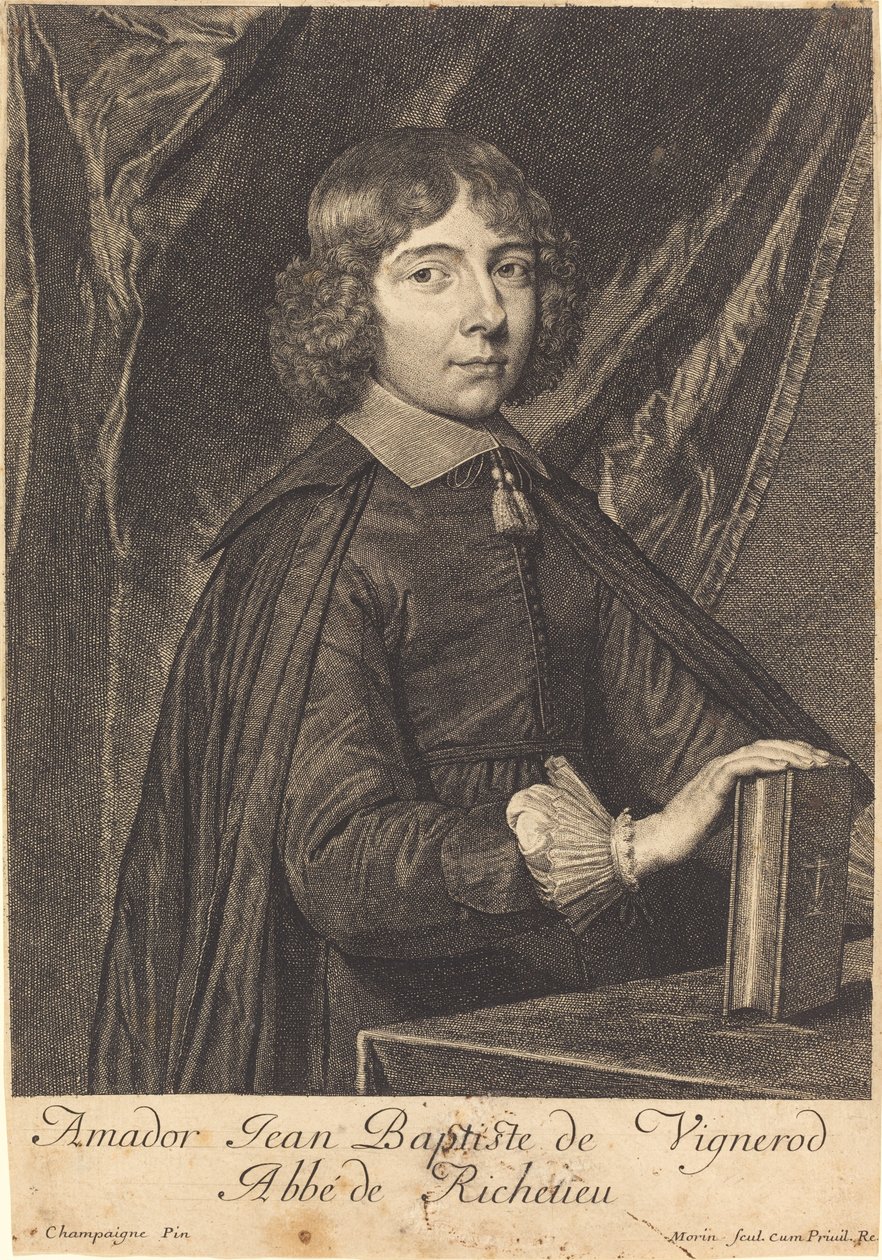 Jean Baptiste Amidor Vignerod av Jean Morin after Philippe de Champaigne