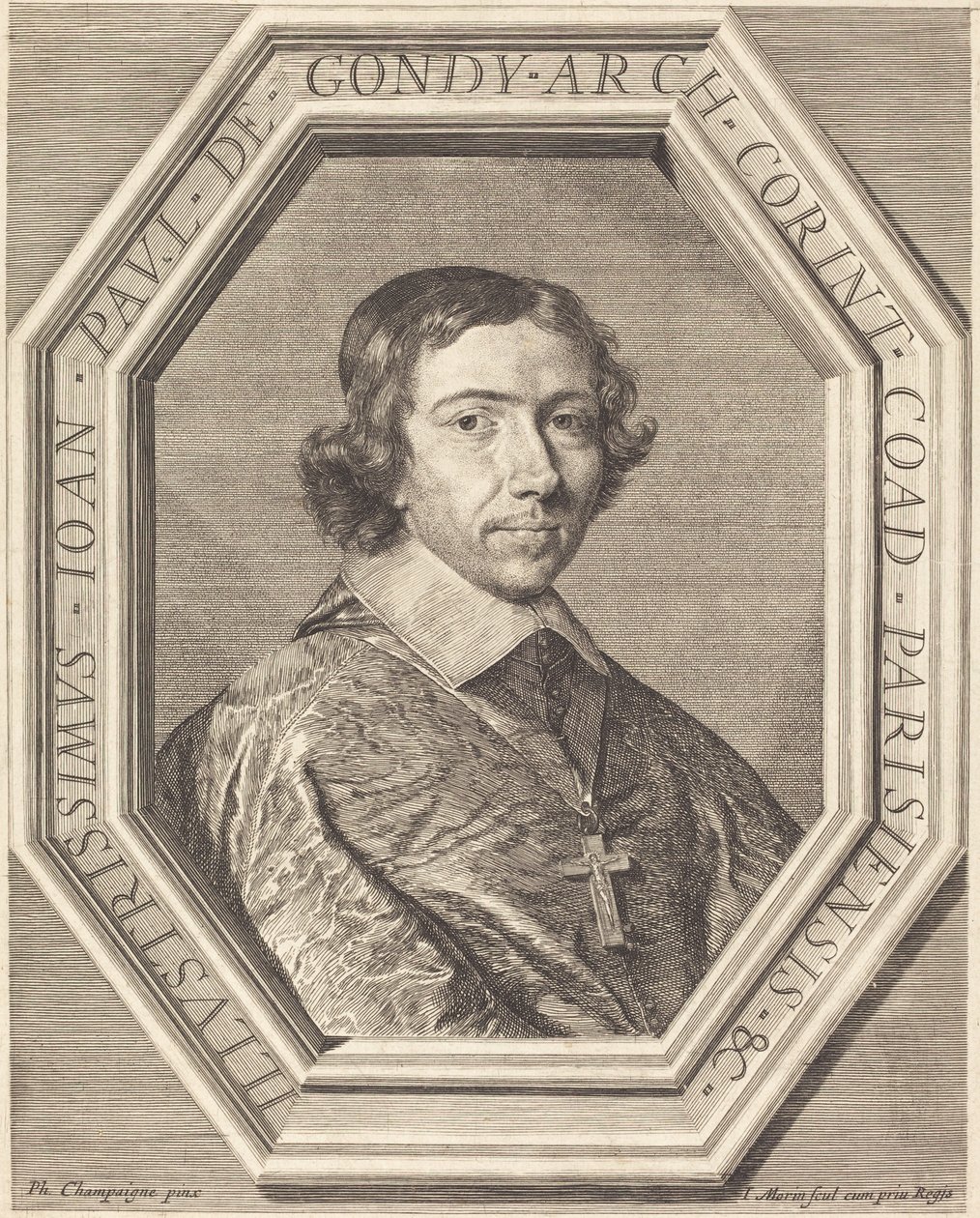 Jean Francois Paul de Gondy av Jean Morin after Philippe de Champaigne