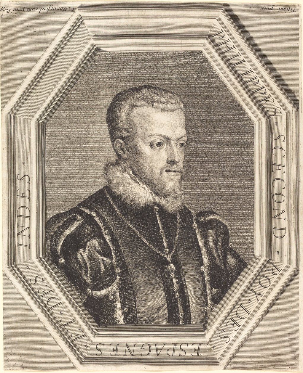 Philippe II, konge av Spania av Jean Morin after Titian