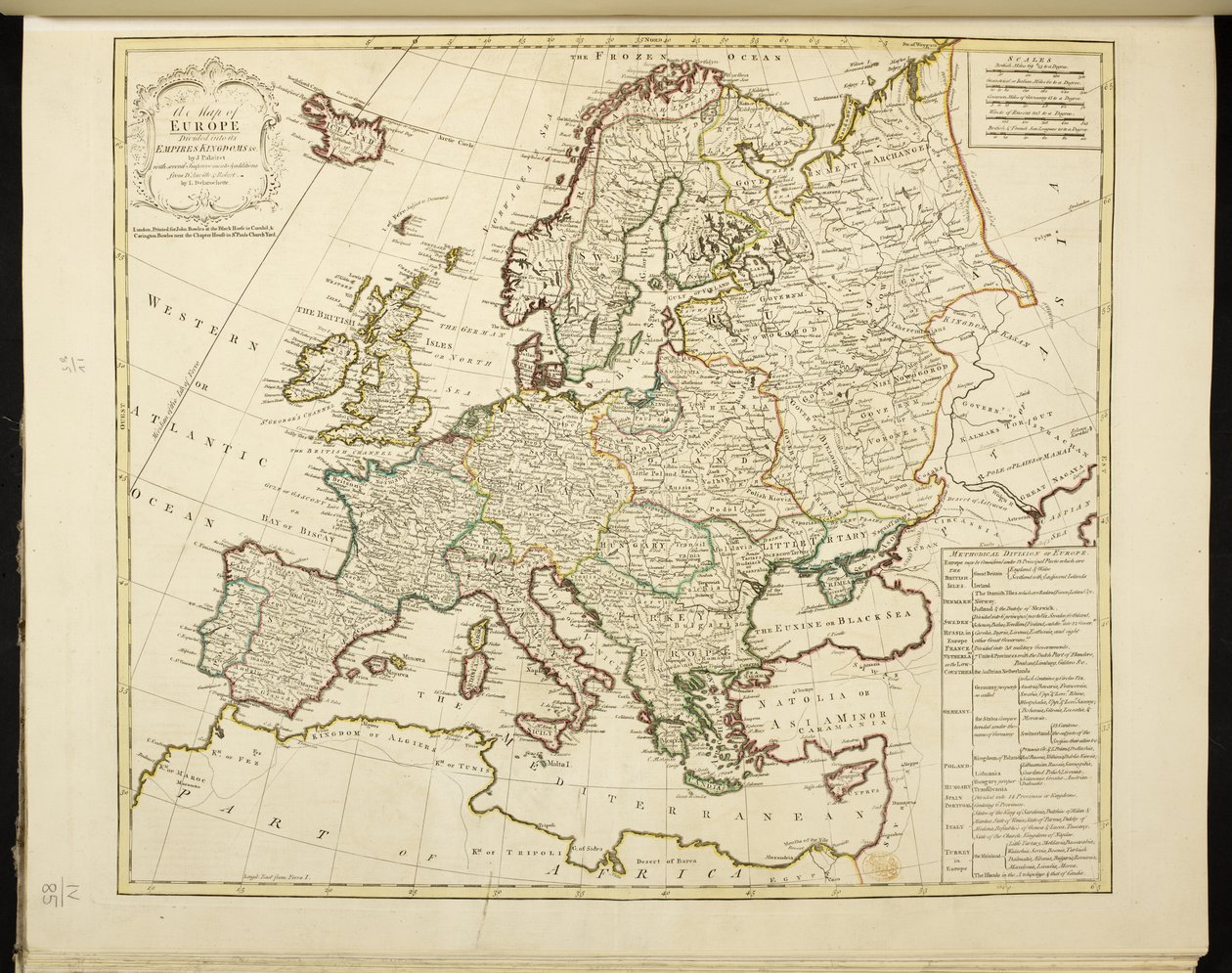 Kart over Europa av Jean Palairet