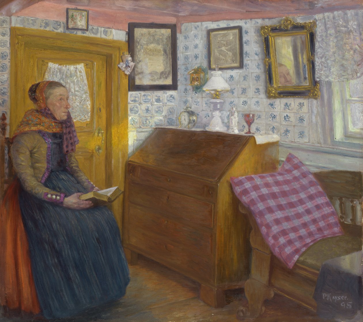 Farmhouse Interiør på søndag, 1895 av Jean Paul Kayser