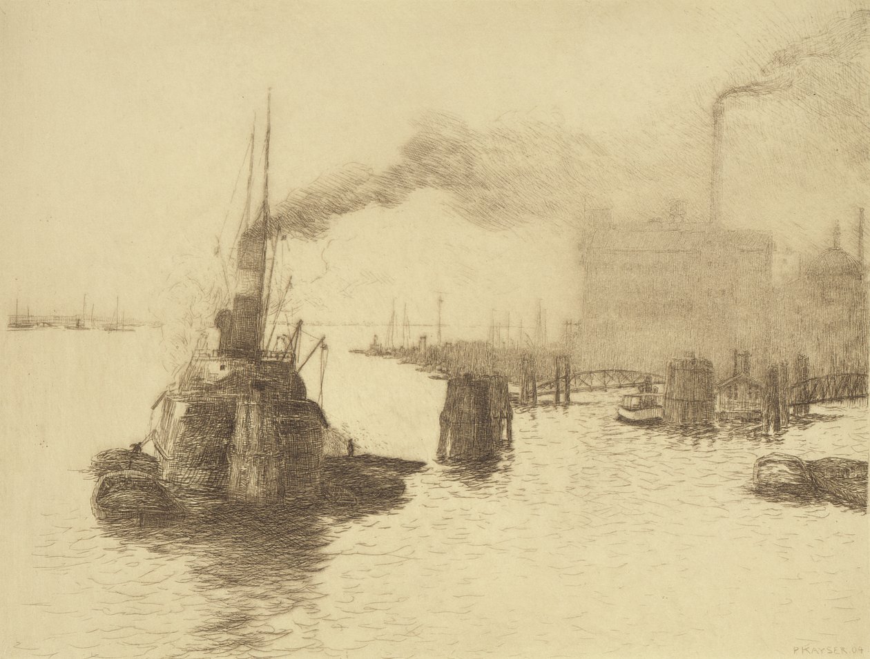 Hafen, 1904 (tørrpunkt) av Jean Paul Kayser