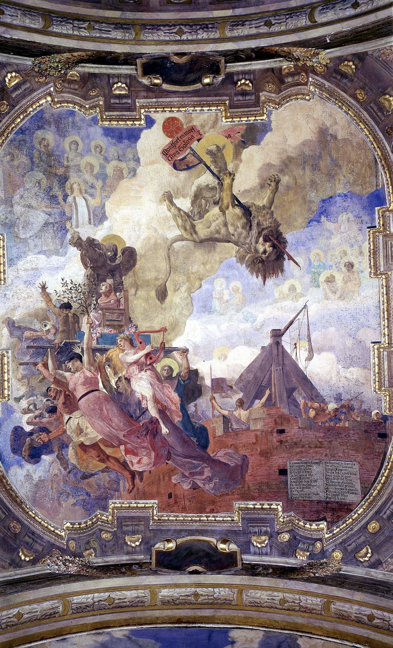 Tak i rådhuset i Toulouse: Allegori om Simon de Montforts død av Jean Paul Laurens av Jean Paul Laurens