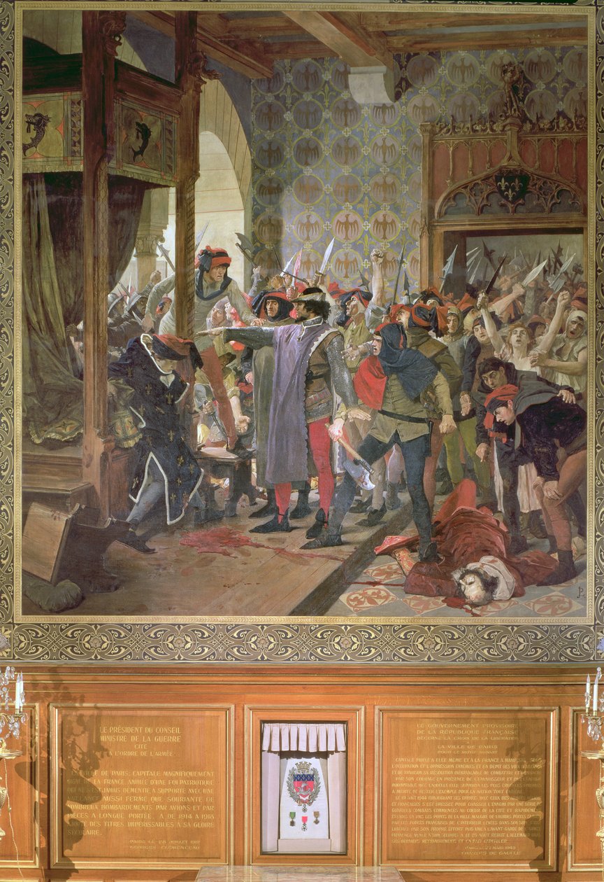 Etienne Marcel (d.1358) beskyttet Dauphin fra mobben i 1358 av Jean Paul Laurens