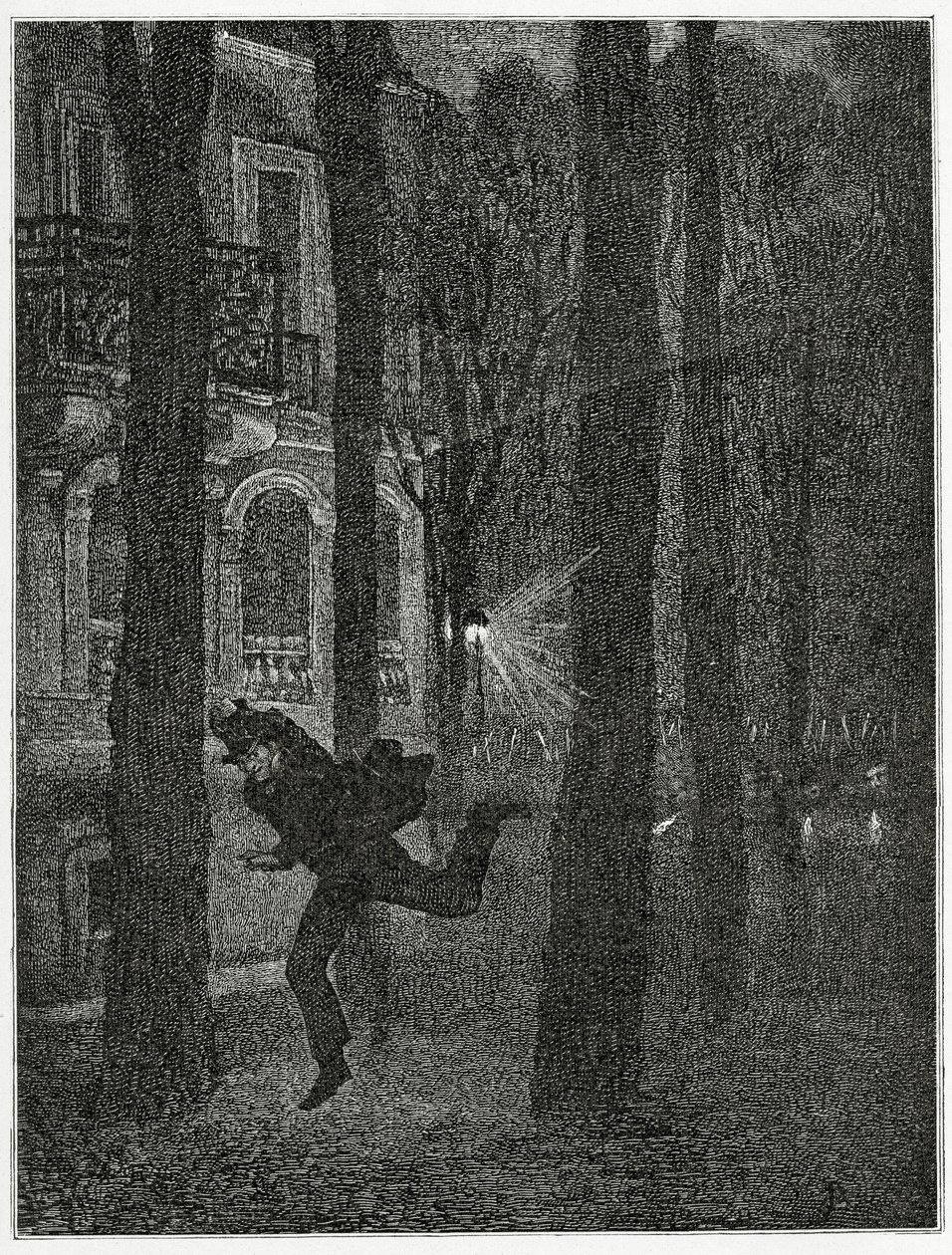 Flyktende fange - illustrasjon fra Histoire d