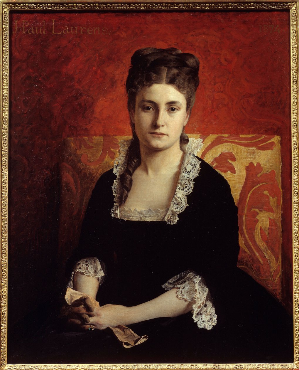 Portrett av kvinne. Maleri av Jean Paul Laurens (1838-1921) av Jean Paul Laurens