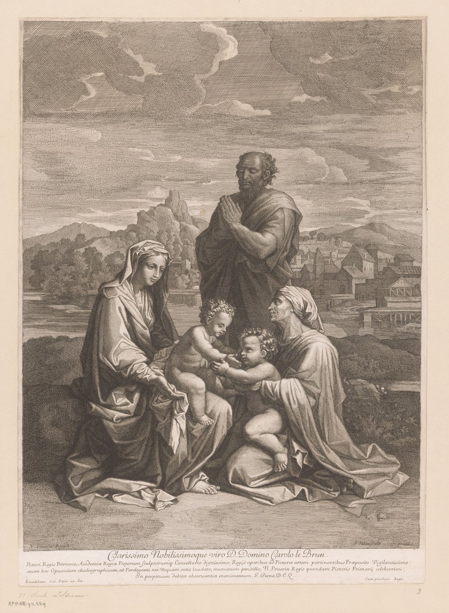 Hellig familie med Elizabeth og John av Jean Pesne