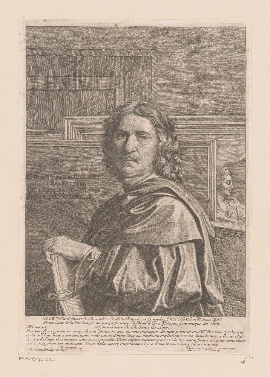 Portrett av Nicolas Poussin av Jean Pesne