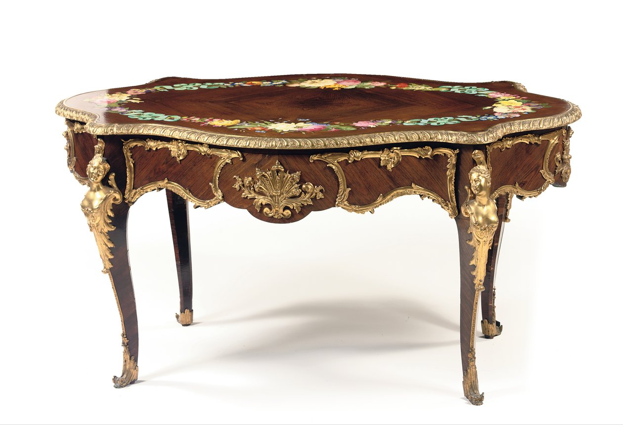 Napoleon III midtbord, ca. 1856 (palisander og emalje) (se også 476435 og 476436) av Jean Pierre Alexandre Tahan