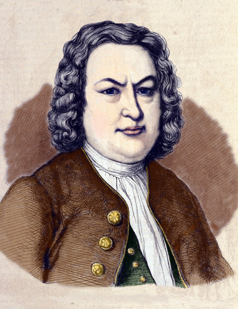 Portrett av John Sebastien Bach (Johann Sebastian Bach av Jean Pierre Laurens