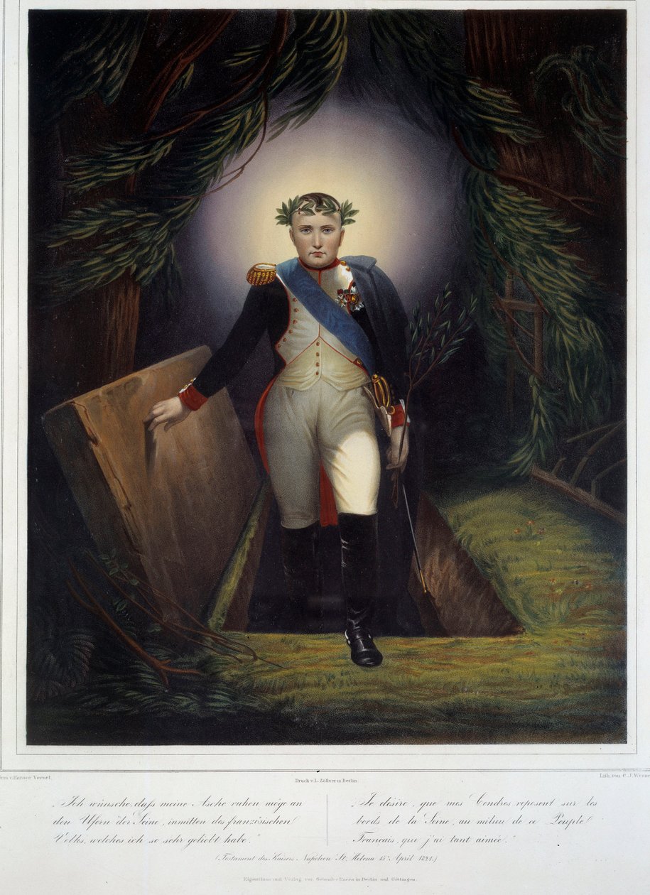 Portrett til fots av Napoleon I (1769 - 1821) fra graven hans. Jean Jacques Werner (1791-1849) og Jean Pierre Marie Jazet (1788-1871) av Jean Pierre Marie Jazet