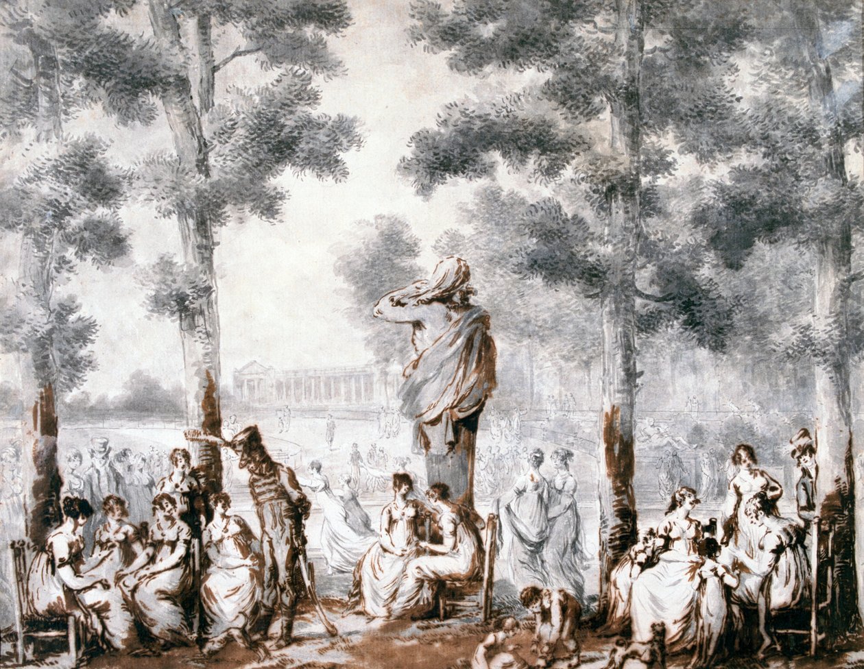 The Terrace of the Tuileries, 1807 av Jean Pierre Norblin de La Gourdaine