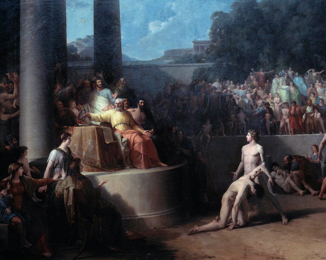 De olympiske leker-maleri av Jean Pierre Saint Ours (1752-1809) Geneve fra 1700-tallet, museum for kunst og historie av Jean Pierre Saint Ours