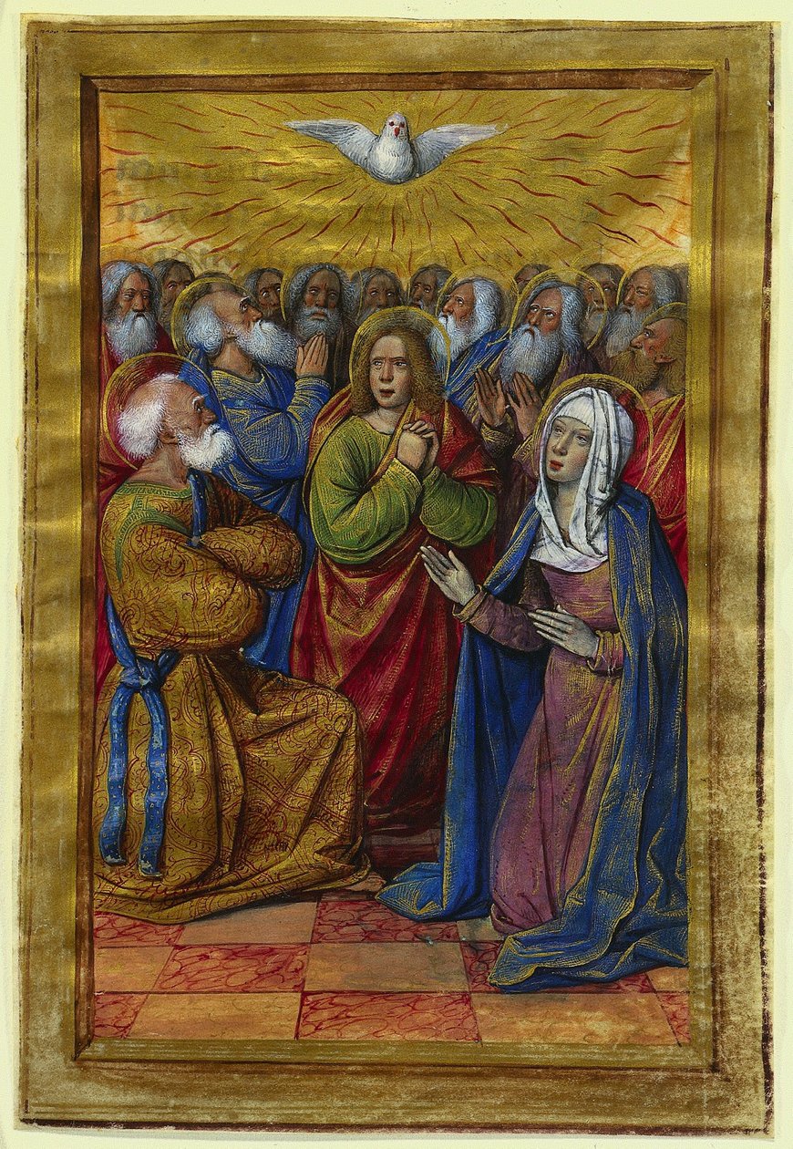 Miniatyr fra en timebok: Pinsen, ca. 1500. av Jean Poyet