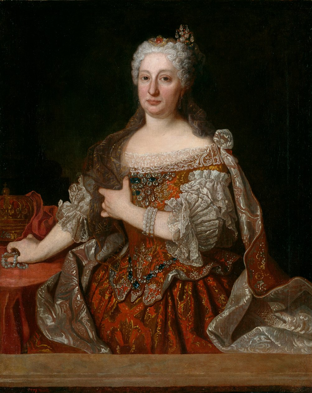 Maria Anne av Østerrike (1683-1754) (Marie Anne) - Portrett av erkehertuginne Maria Anna av Østerrike (1683-1754), dronning av Portugal av Ranc, Jean (1674-1735), ca. 1729 - Olje på lerret av Jean Ranc