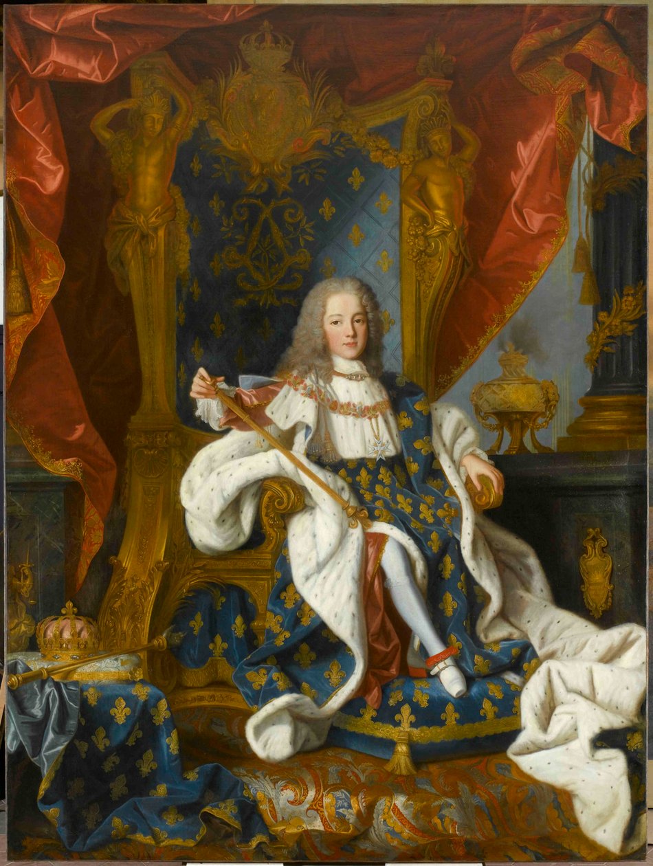 Portrett av Louis XV 1710-1774 konge av Frankrike, i en alder av 9, 1719. av Jean Ranc
