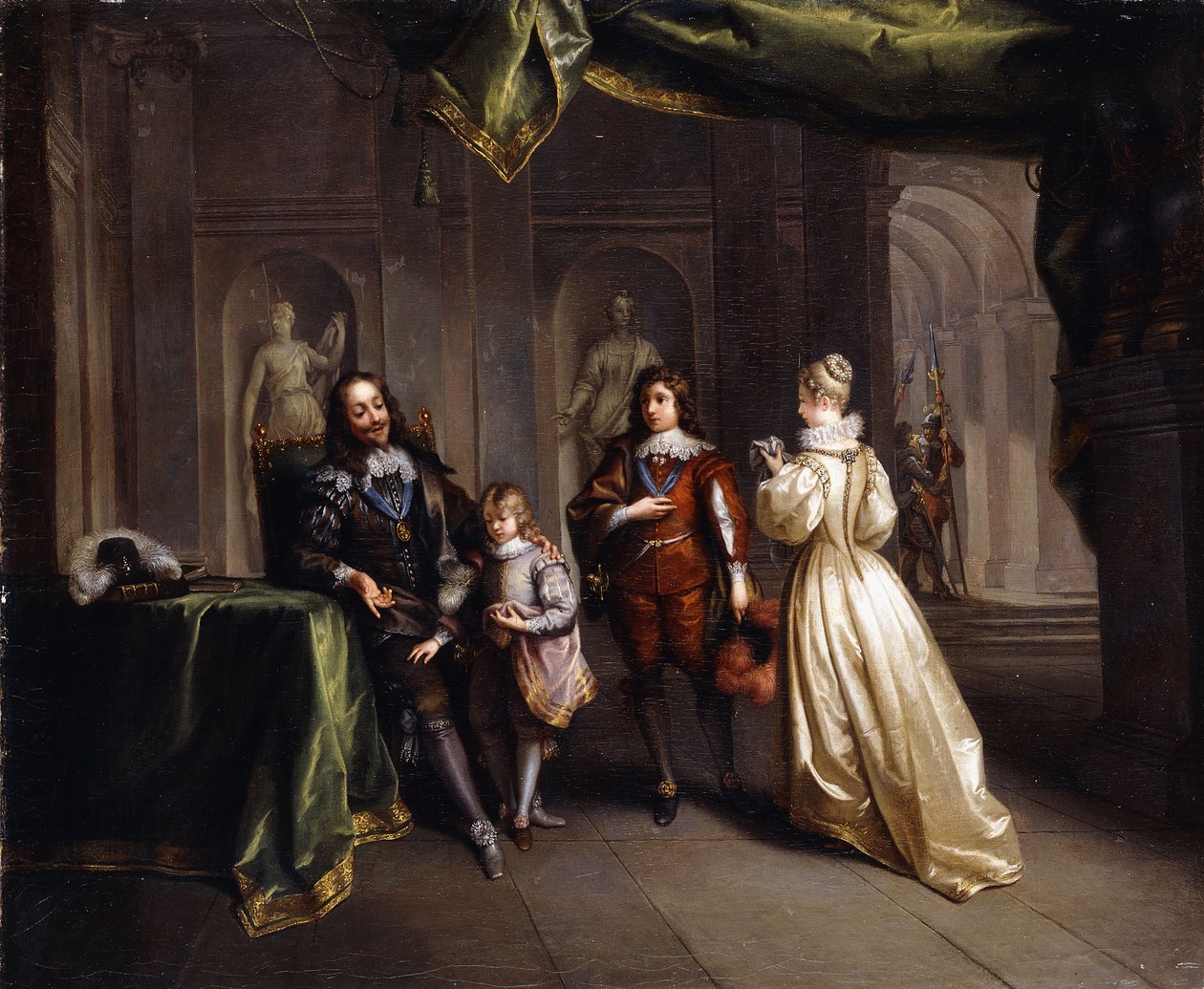 Kong Charles tar avskjed med sine barn, ca. 1721 av Jean Raoux