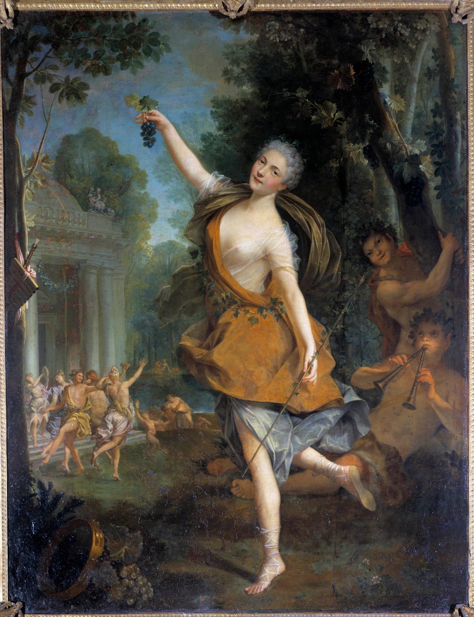 Mademoiselle Prevost in bacchante Representasjon av danseren Mademoiselle Prevost (1680-1741) under en ballett. Maleri av Jean Raoux (1677-1734). 1723. Dim 2,09 x 1,62 m Turer, Musee des Beaux Arts av Jean Raoux