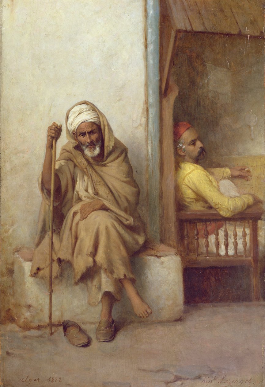 Algeriske menn hviler, 1882 av Jean Raymond Hippolyte Lazerges